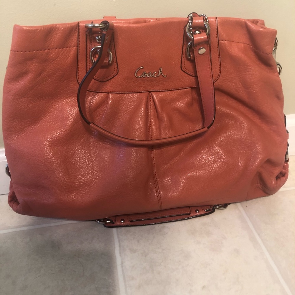 Coach Purse - leather - Orange/Terra Cotta
